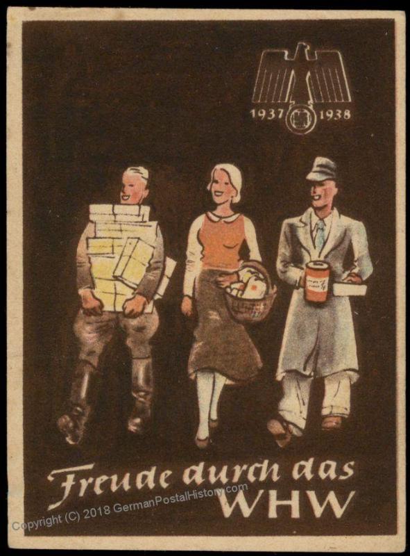 3rd Reich Germany 1938 Winterhilfswerk WHW Winter Charities Donation Plaka 77114