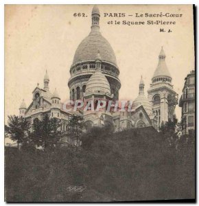 Old Postcard Paris Sacre Coeur and the St. Peter Square