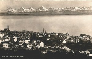 Switzerland Neuchatel et les Alpes Neuchâtel Vintage RPPC 03.69