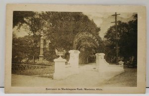 Marietta Ohio, Entrance to Muskingum Park Photo 1920's Postcard D5