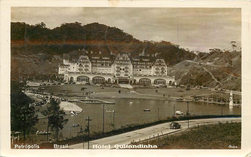 1948 Brazil Meter Cancel On Hotel Quitandinha, Pretopolis Real Photo Postcard