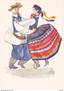 POLAND, Dancing Couple art postcard , 40-50s ; #6