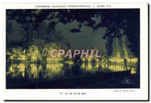 Postcard Old Paris International Exhibition Colonaiale Lake Vu Night