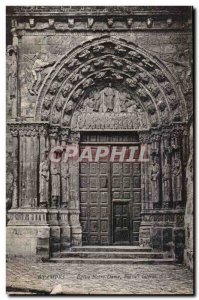 Old Postcard Etampes Notre Dame Church portall