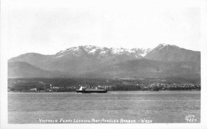 Washington Victoria Ferry leaving Port Angeles1950s RPPC Photo Postcard 22-3370