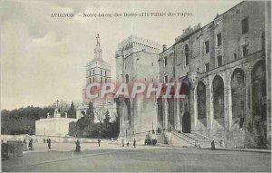 Old Postcard Notre Dame des Doms Avignon and the Palais des Papes