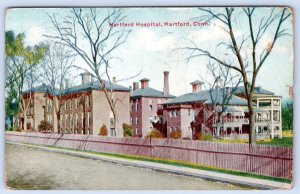 1914 HARTFORD HOSPITAL CONNECTICUT CT PICKET FENCE ANTIQUE POSTCARD