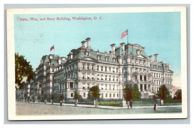 Vintage 1913 Postcard Panoramic View State War & Navy Building Washington DC