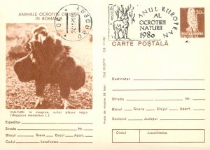 Set of 20 postal stationery postcards animals protected by law in Romania 1980