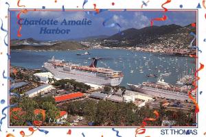 BG9596 ship bateaux st thomas charlotte amalie harbor usa caribbean islands