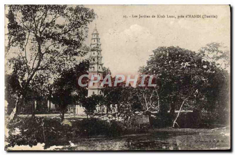 Old Postcard The Gardens Of Kiah Luoc Pres D & # 39Hanoi Tonkin Vietnam