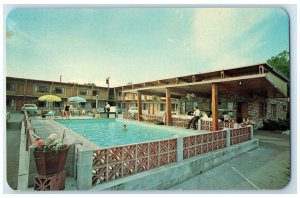 c1950's Swimming Pool at The Lodge Motel Missoula Montana MT Vintage Postcard