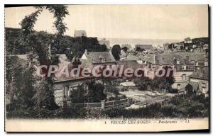 Old Postcard Veules les Roses panorama