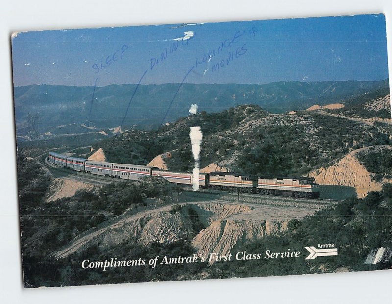 Postcard Amtrak's Desert Wind Cajon Pass California USA