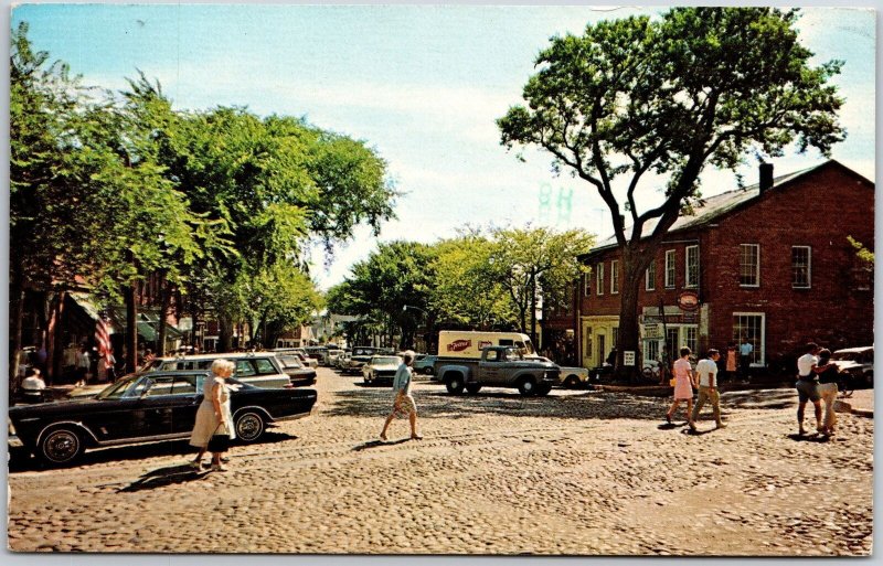 1977 Cobblestone Main Street On Nantucket Island Massachusetts Posted Postcard