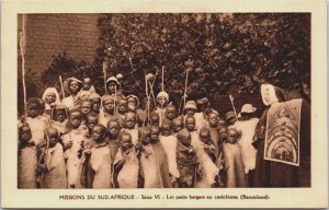 South Africa Missions Du Sud Afrique Basutoland Native Kids Ethnic Postcard C161