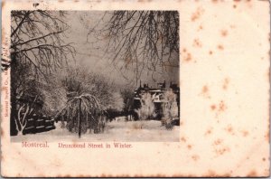 Canada Montreal Drummond Street in Winter Vintage Postcard 04.35