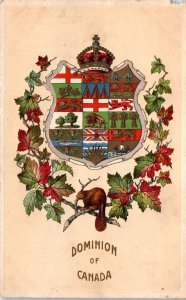 1900s Dominion of Canada Embossed Seal Crown & Beaver Mailing Card Postcard
