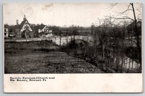 Newport PA Nativity Episcopal Church And The Rectory Pennsylvania Postcard I42