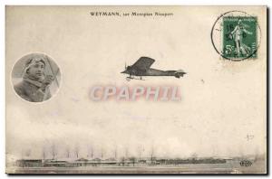 Old Postcard Jet Aviation Weymann on monoplane Nieuport