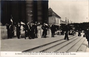 PC RECEPTION DU ROI DE NORWEGE A PARIS 1907 NORWEGIAN ROYALTY (a32394)