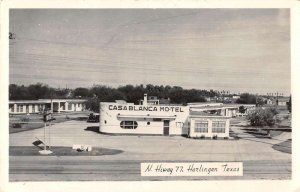 Harlingen Texas Casablanca Motel Real Photo Vintage Postcard AA27204