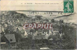 Old Postcard Panorama Havre and New Port of Entry