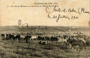 CPA AK Fez - Colonne de Fez - Un Coin de Bivouac - 1911 MAROC (963508)