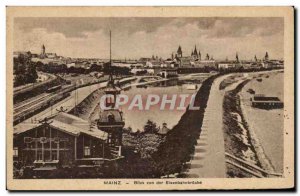 Old Postcard Mainz Blick Von Der Eisenbahnbrücke