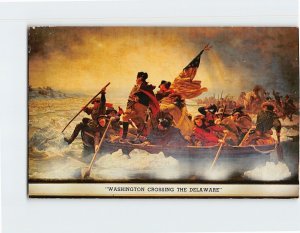 Postcard Washington Crossing the Delaware Painting by Emanuel Leutze PA USA