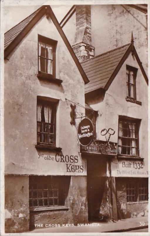 Wales Swansea The Cross Keys 1936 Real Photo