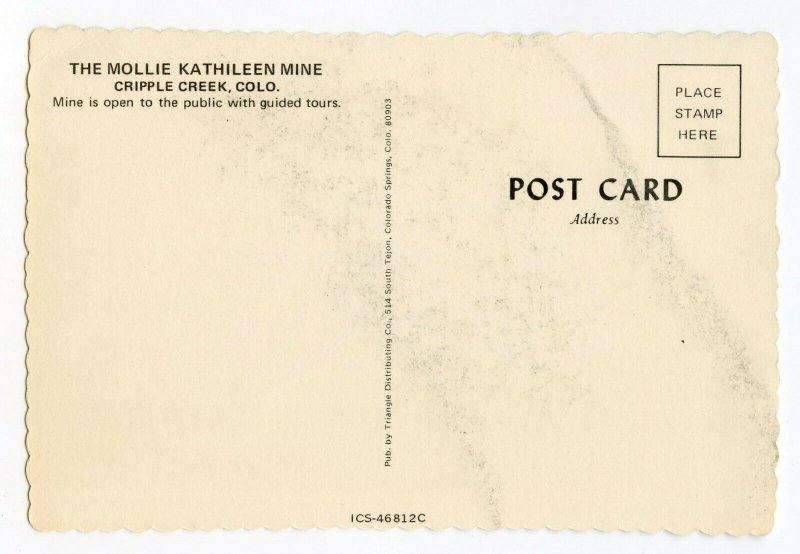 Postcard The Mollie Kathileen Mine Cripple Creek Colo. Continental View Card