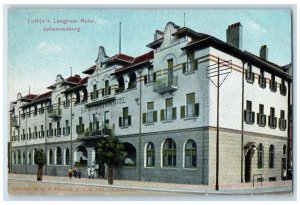 c1910 Luthje's Langham Hotel Johannesburg South Africa Antique Postcard