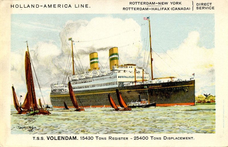 Holland-America Line - TSS Volendam    Artist: Dixon