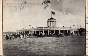 Postcard MN Minneapolis Pavilion at Lake Harriet Buggies Old Car UDB 1905 K72