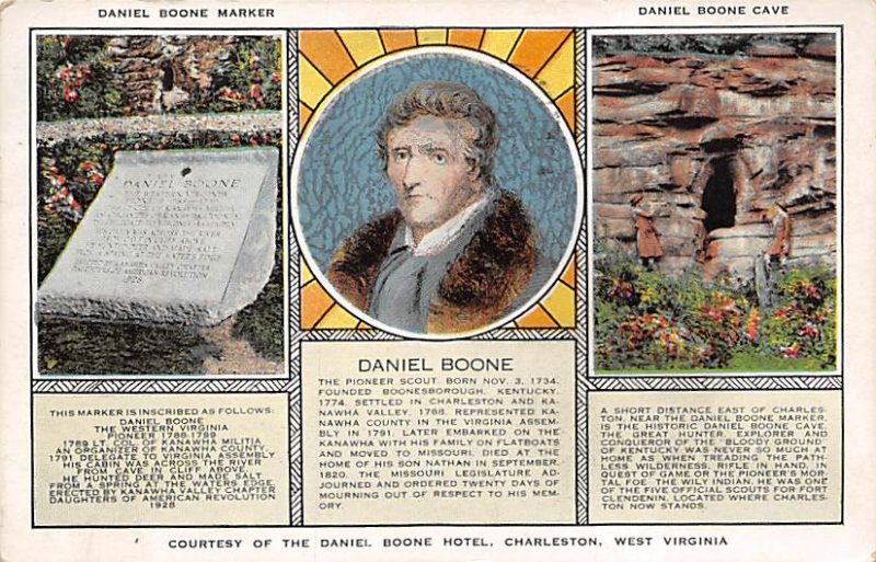 Cowboys Daniel Boone Marker Charleston, West Virginia, USA 1934