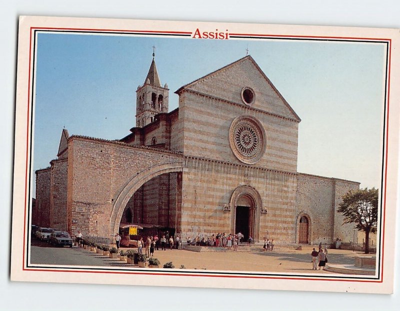 Postcard St. Chiara Church, Assisi, Italy