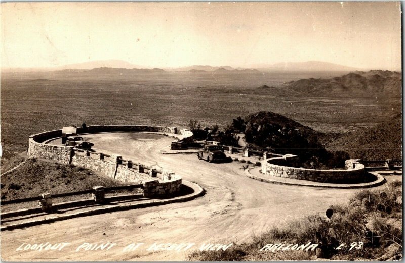 RPPC Lookout Point at Desert View AZ c1943 Vintage Postcard A48