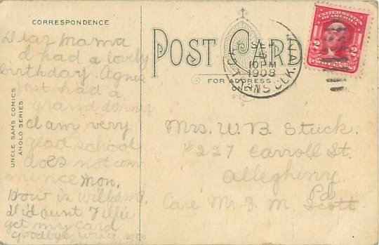 Fat Lady Over Subway Grate Antique 1908 Comic Postcard