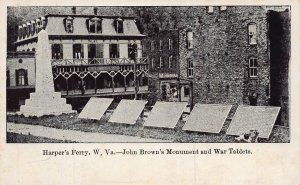 HARPERS FERRY WEST VIRGINIA WV~JOHN BROWN'S MONUMENT-WAR TABLETS~1900s POSTCARD