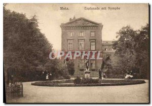 Old Postcard Metz Esplanade mit Nymph