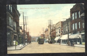 BRADFORD PENNSYLVANIA PA. DOWNTOWN STREET SCENE STORES VINTAGE POSTCARD