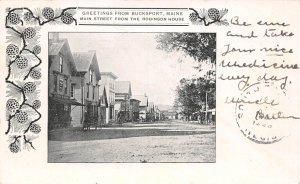Bucksport Maine Main St., From Robinson House, Undivided Back, Vintage PC U11849