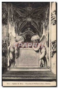 Postcard Old Brou Church Mausoleum of Philibert le Beau Details