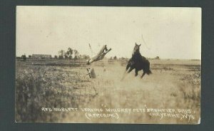 Ca 1908 Real Photo Post Card Cheyenne WY Reb Sublett Leaving Whiskey Pete----