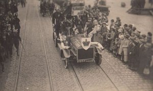 Skegness Lincolnshire Fire Brigade Fireman Rally Antique Postcard