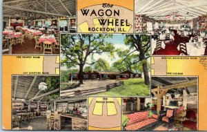 1940s The Wagon Wheel Restaurant Rockton Rockford Illinois Postcard