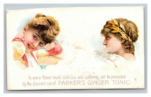 Vintage 1880's Victorian Trade Card Parker's Ginger Tonic - Quack Medicine