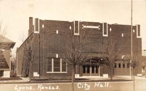 D46/ Lyons Kansas Ks Real Photo RPPC Postcard c1920 City Hall Building