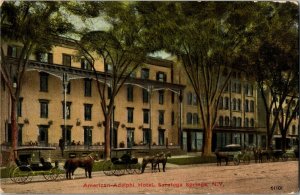 American Adelphi Hotel, Saratoga Springs NY Vintage Postcard G41
